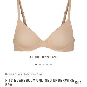 Skims fits everybody 42C unlined underwire bra
